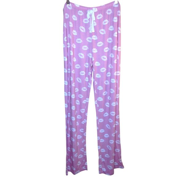 Aqua Lounge Kiss Lips Sleep Set Pajamas Loungewear XL NWT - Picture 9 of 10